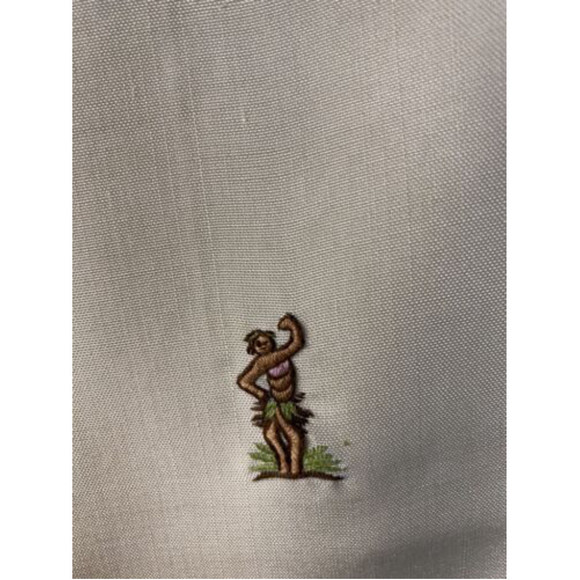 Vtg 80s Raw Silk J. McLaughlin Pants Hand Embroidered Hula Dancers Cream‎ - Picture 7 of 9